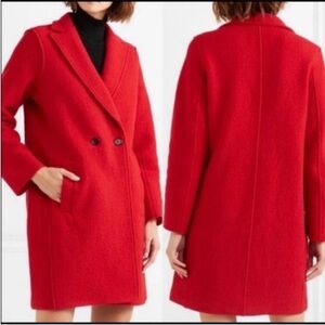 Red Double-Breasted Women's Coat